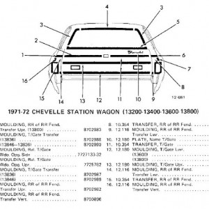 72 Chevelle Rear Moldings