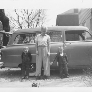 1952 Meteor Ranchwagon  my sister, grandmother or aunt and myself