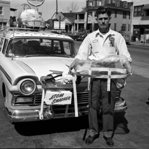 57 Ford With Bumper Mounted "atom Smasher"...???